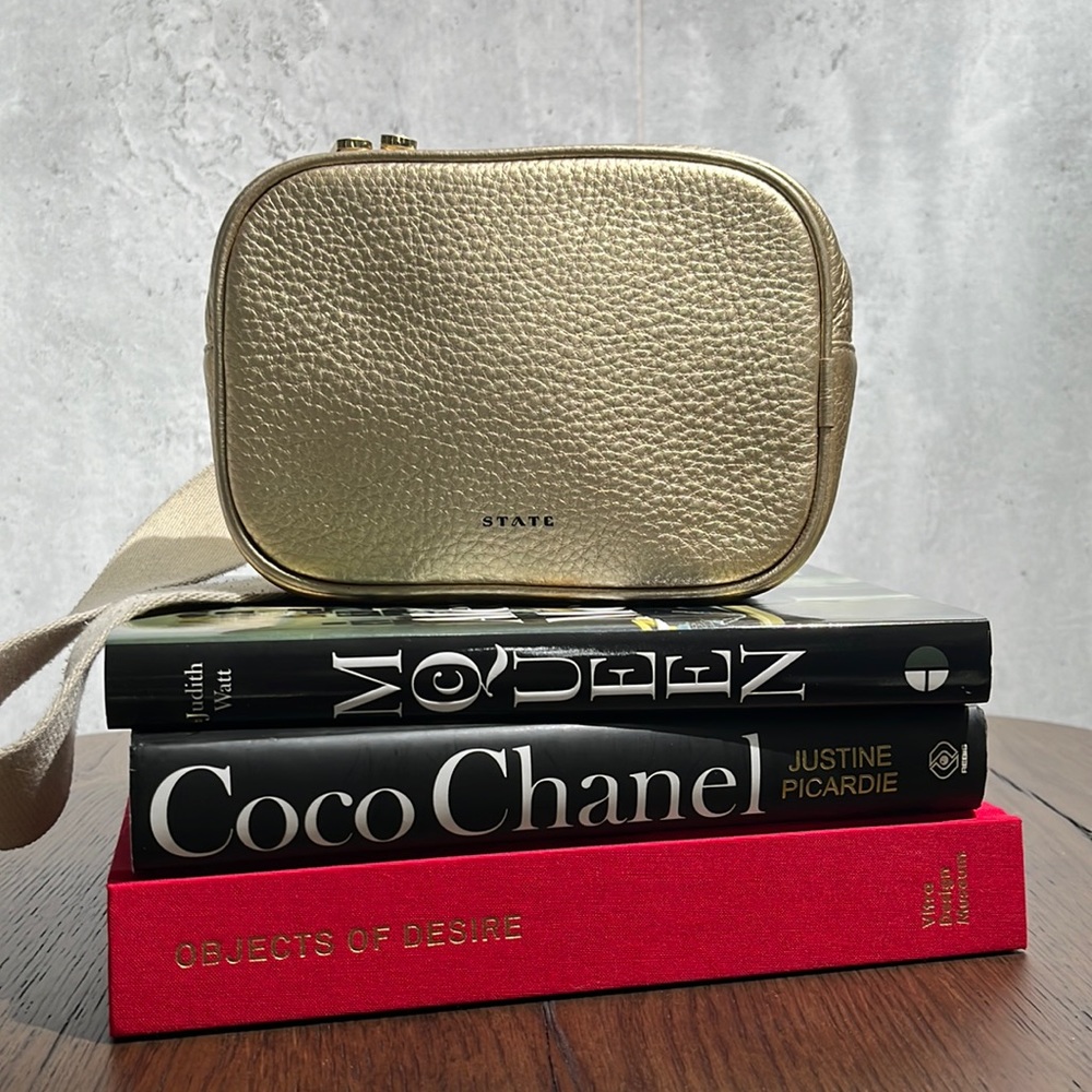 Gold Leather Belt Bag